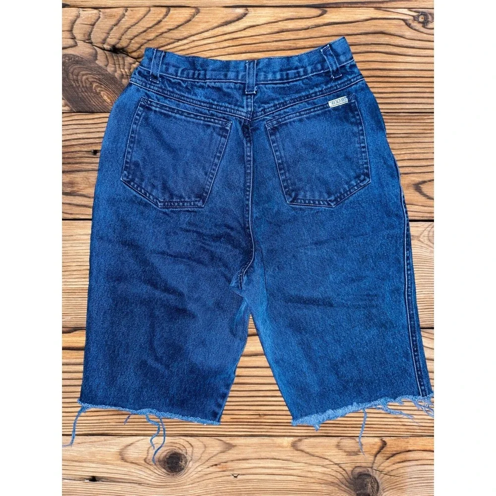 D2 Vintage Bill Blass‎ Handmade Cutoff Jean Shorts Size 0 2 Distressed Bermuda